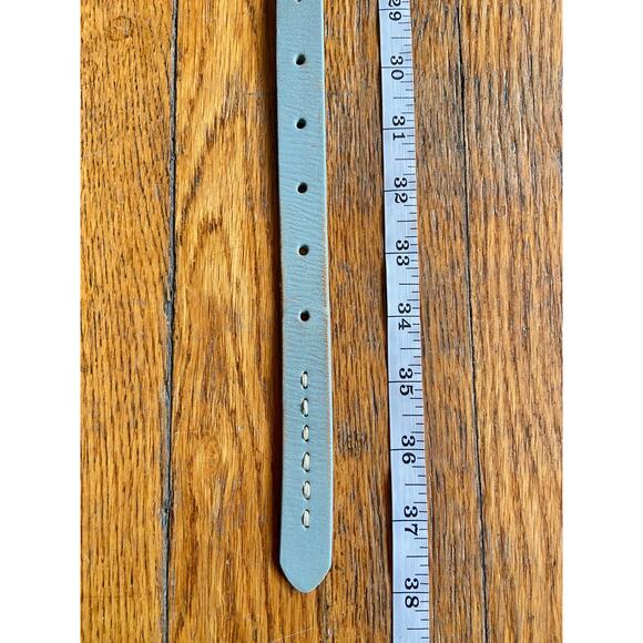 EDDIE BAUER Skinny Light Green Leather Belt w/Whipstitch Accent sz S - Picture 9 of 11